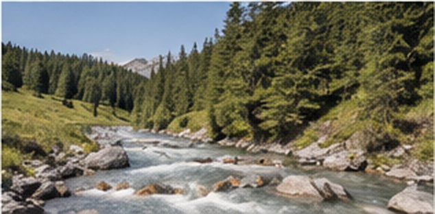Bach mit Schmelzwasser zwischen Bergwiesen