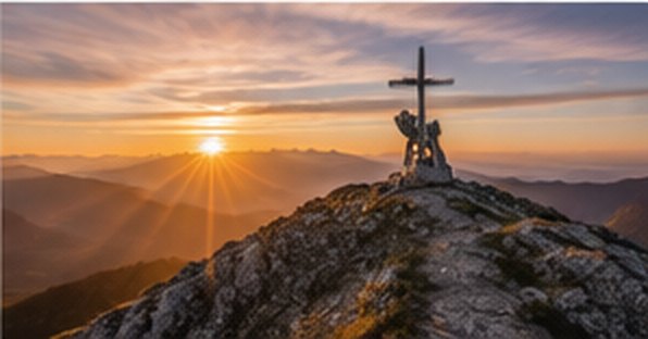 Gipfelkreuz im Abendlicht