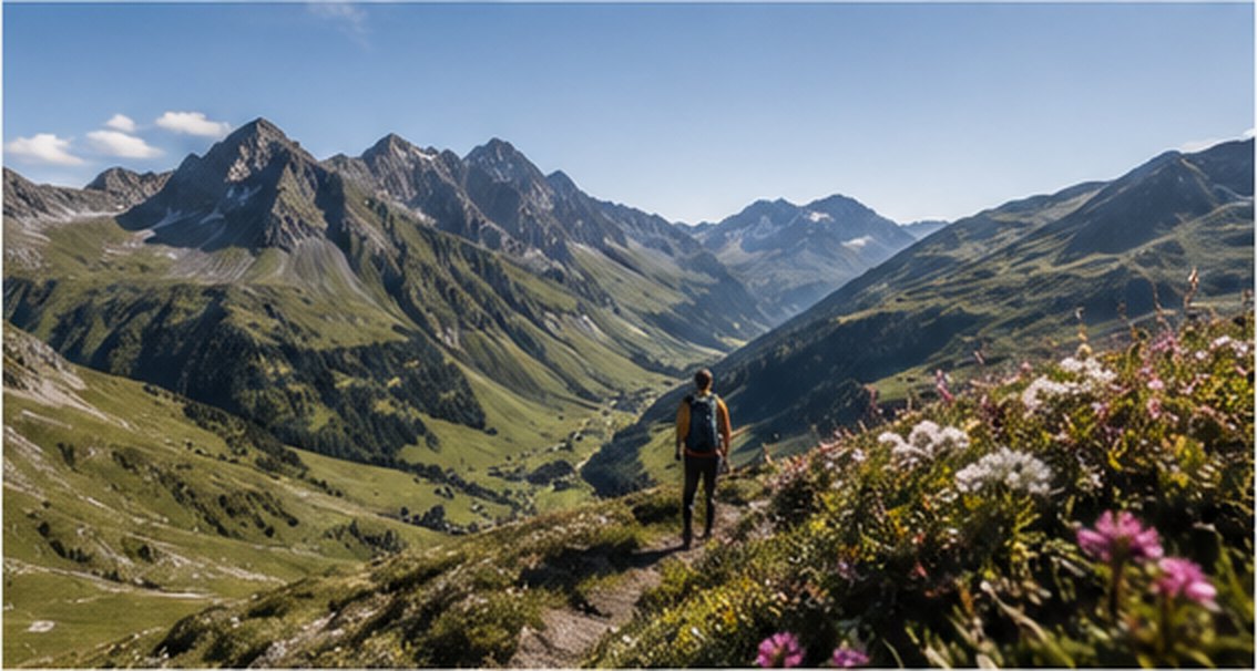 Grünes Bergtal im Montafon im Sommer
