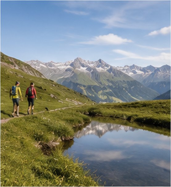 Wandernde am Bergsee